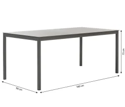 Dehner Diningtisch Lille, ca. B180/H75/T90 cm Anthrazit Discount