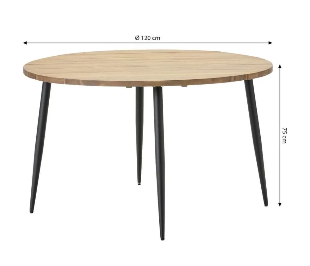Dehner Garten-Esstische - Dining-Tisch Venezia, Ø120/H75 cm Braun