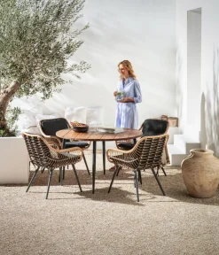 Dehner Garten-Esstische - Dining-Tisch Venezia, Ø120/H75 cm Braun