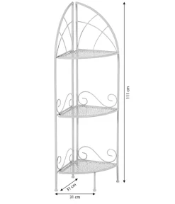Dehner Gartenschränke & -Regale - Eckregal Luca, ca. B31/H111/T31 cm Dunkelgrau