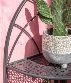 Dehner Gartenschränke & -Regale - Eckregal Luca, ca. B31/H111/T31 cm Dunkelgrau