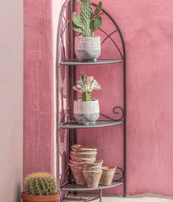 Dehner Gartenschränke & -Regale - Eckregal Luca, ca. B31/H111/T31 cm Dunkelgrau