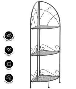 Dehner Gartenschränke & -Regale - Eckregal Luca, ca. B31/H111/T31 cm Dunkelgrau