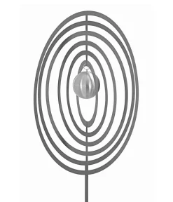 Dehner Windspiele & Gartenstecker - Edelstahl-Dekostab Circle, Silber