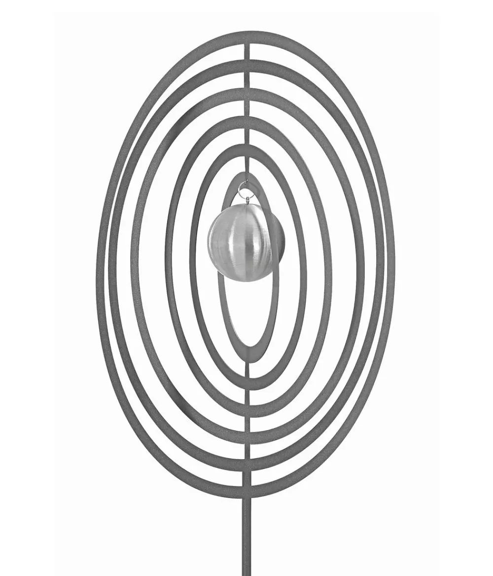 Dehner Windspiele & Gartenstecker - Edelstahl-Dekostab Circle, Silber