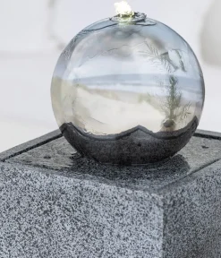Dehner Gartenbrunnen > Edelstahl-Gartenbrunnen Kioto, ca. B34/H83/T34 cm