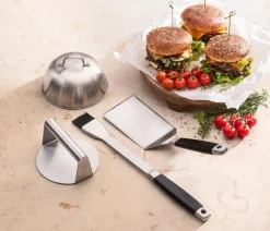 Dehner Edelstahl-Grillglocke, ca. ∅15,8/H9,5 cm Silber