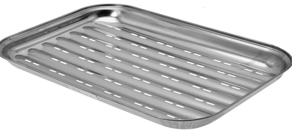 Dehner Edelstahl-Grillschale, ca. B34,5/H2,5/T24,2 cm Silber Outlet