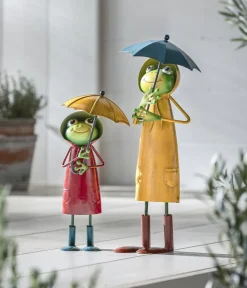 Dehner Gartenzwerge & Gartenfiguren - Eisen-Frosch mit Schirm