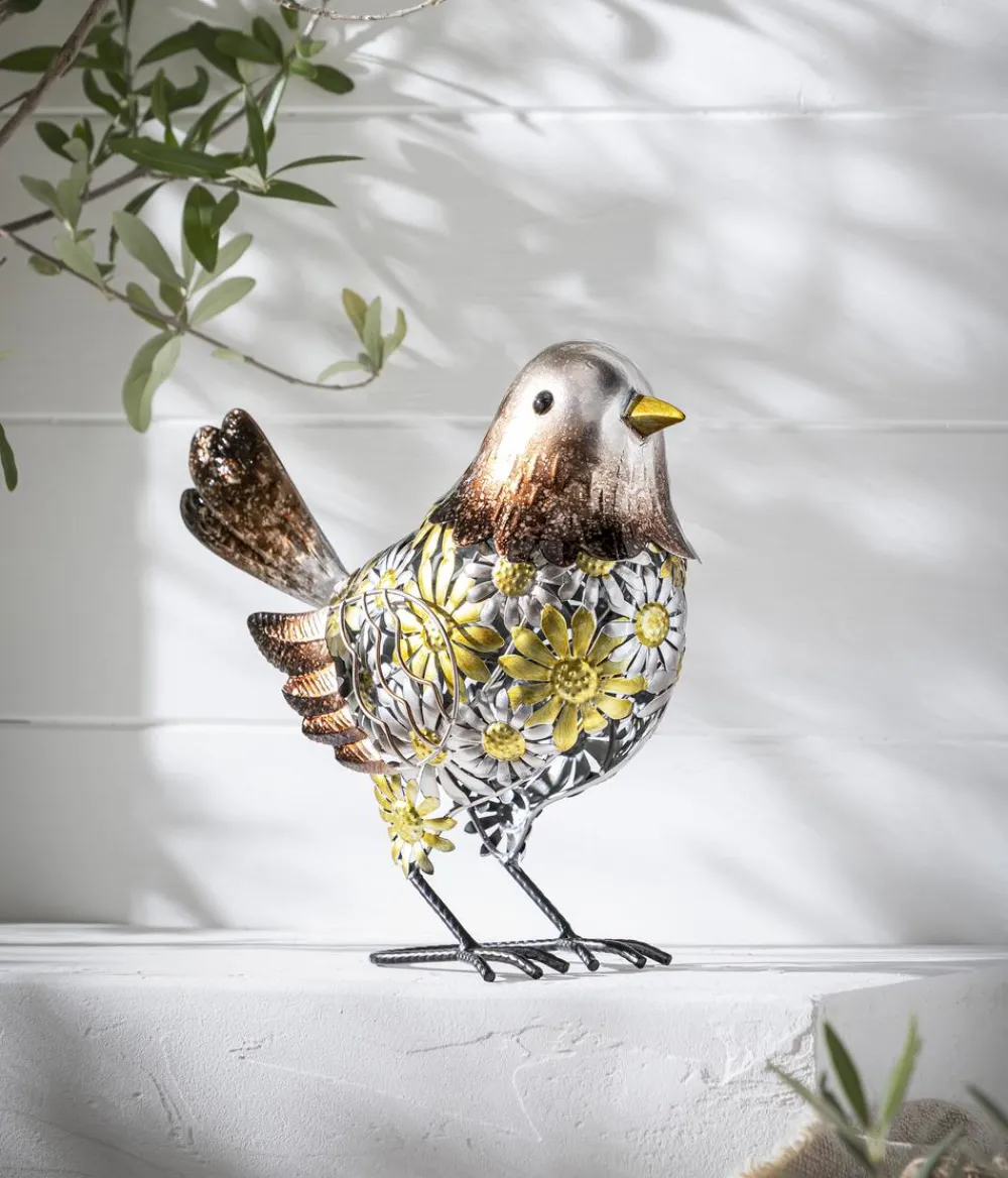 Dehner Gartenzwerge & Gartenfiguren - Eisen-Vogel, ca. B31/H26/T14 cm Gelb