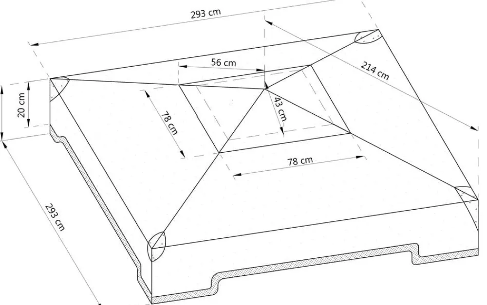 Dehner Pavillons > Ersatzdach Pavillon Granada, ca. B293/T293 cm