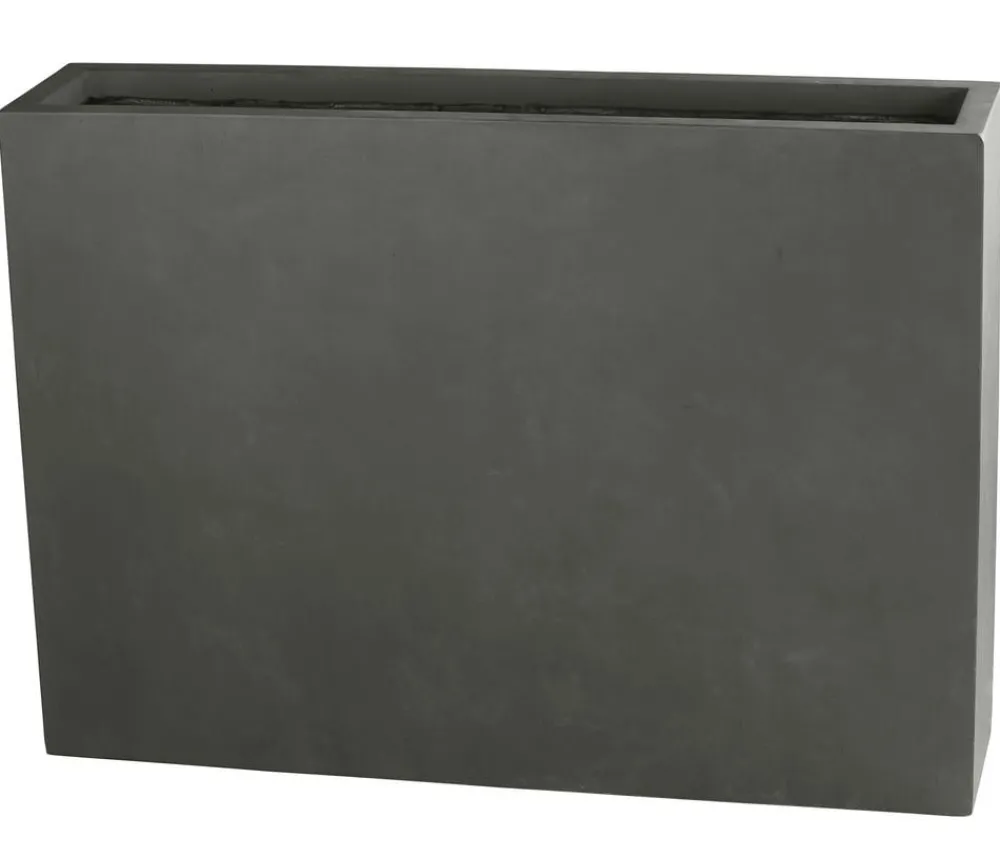 Dehner Pflanzkübel & Blumenkästen - Fiberglas-Kasten, rechteckig, , ca. B118/H85/T26 cm Grau