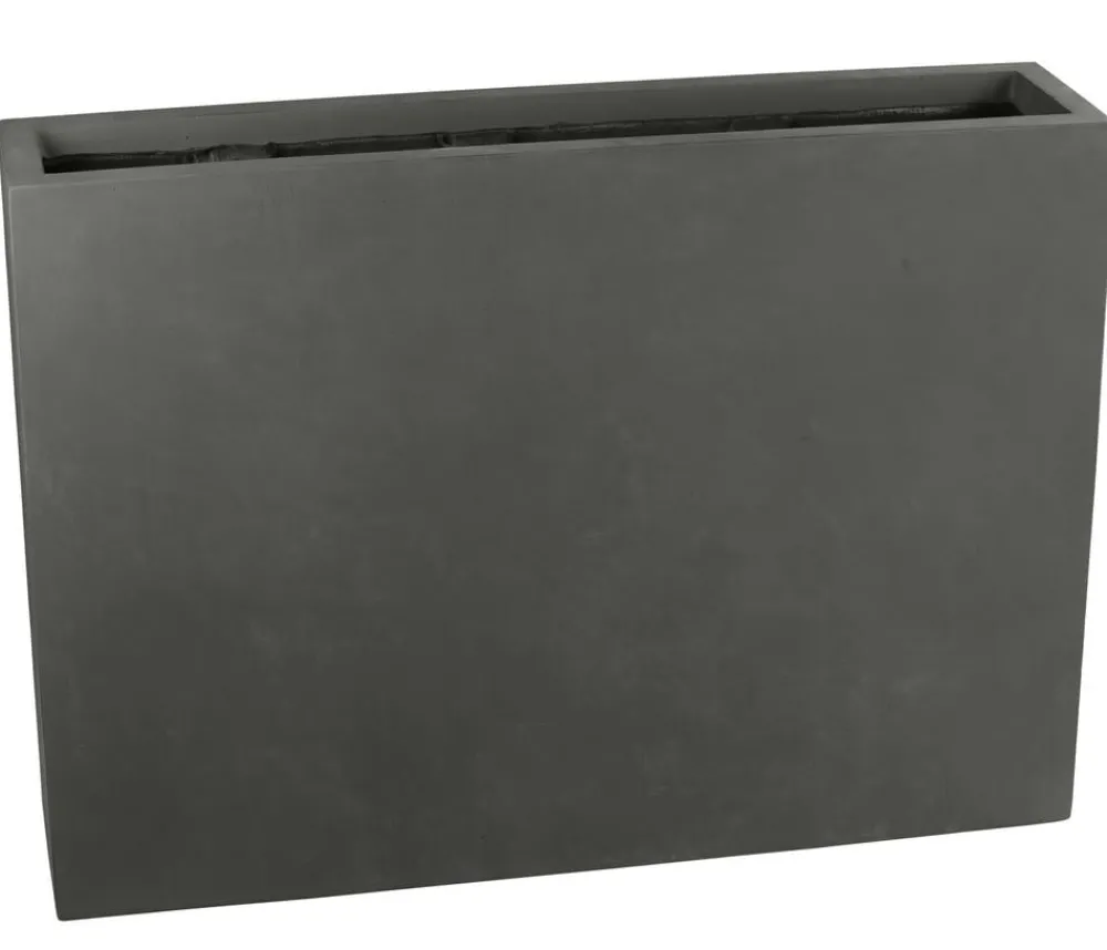 Dehner Pflanzkübel & Blumenkästen - Fiberglas-Kasten, rechteckig, , ca. B118/H85/T26 cm Grau