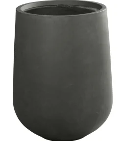 Dehner Vasen|Pflanzkübel & Blumenkästen - Fiberglas-Topf Curved, rund, Anthrazit