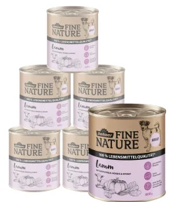 Dehner Fine Nature Nassfutter für Hunde Adult, Lamm mit Kartoffeln, Kürbis & Spinat Hot