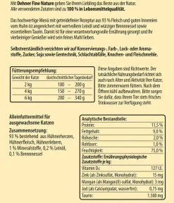 Dehner Fine Nature Nassfutter für Katzen Adult, Huhn mit Leinöl & Brennnessel New