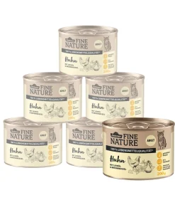 Dehner Fine Nature Nassfutter für Katzen Adult, Huhn mit Leinöl & Brennnessel New