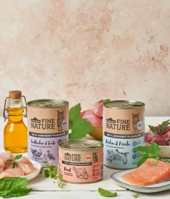Dehner Fine Nature Nassfutter für Katzen Senior, Truthahn & Ente mit Distelöl & Liebstöckel