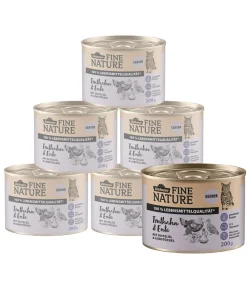 Dehner Fine Nature Nassfutter Katze - Nassfutter für Katzen Senior, Truthahn & Ente mit Distelöl & Liebstöckel