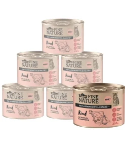 Dehner Fine Nature Nassfutter Katze - Nassfutter für Katzen Adult, Rind mit Distelöl & Löwenzahn