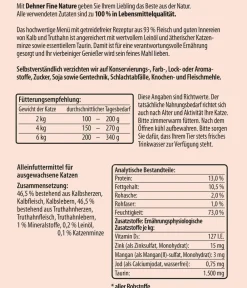 Dehner Fine Nature Nassfutter Katze - Nassfutter für Katzen Adult, Kalb & Truthahn mit Leinöl & Katzenminze