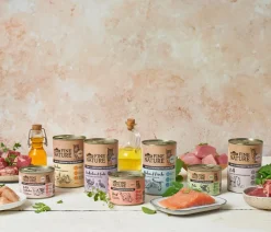 Dehner Fine Nature Nassfutter Katze - Nassfutter für Katzen Adult, Kalb & Truthahn mit Leinöl & Katzenminze