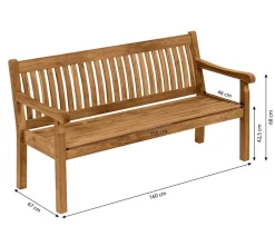 Dehner 3-Sitzer Gartenbänke|Gartenbänke Holz - Gartenbank Havanna, 3-Sitzer Hellbraun