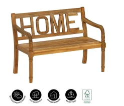 Dehner 2-Sitzer Gartenbänke|Gartenbänke Holz - Gartenbank Home, 2-Sitzer Braun