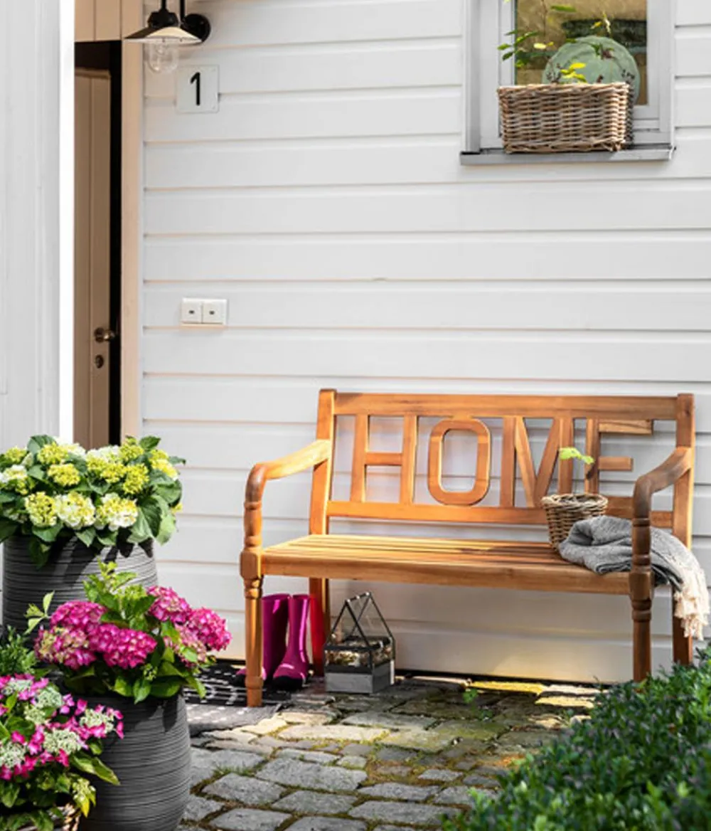 Dehner 2-Sitzer Gartenbänke|Gartenbänke Holz - Gartenbank Home, 2-Sitzer Braun