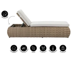 Dehner Loungemöbel|Relaxliegen > Gartenliege Tulum, ca. B60/H94/T195 cm