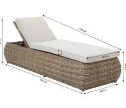 Dehner Loungemöbel|Relaxliegen > Gartenliege Tulum, ca. B60/H94/T195 cm