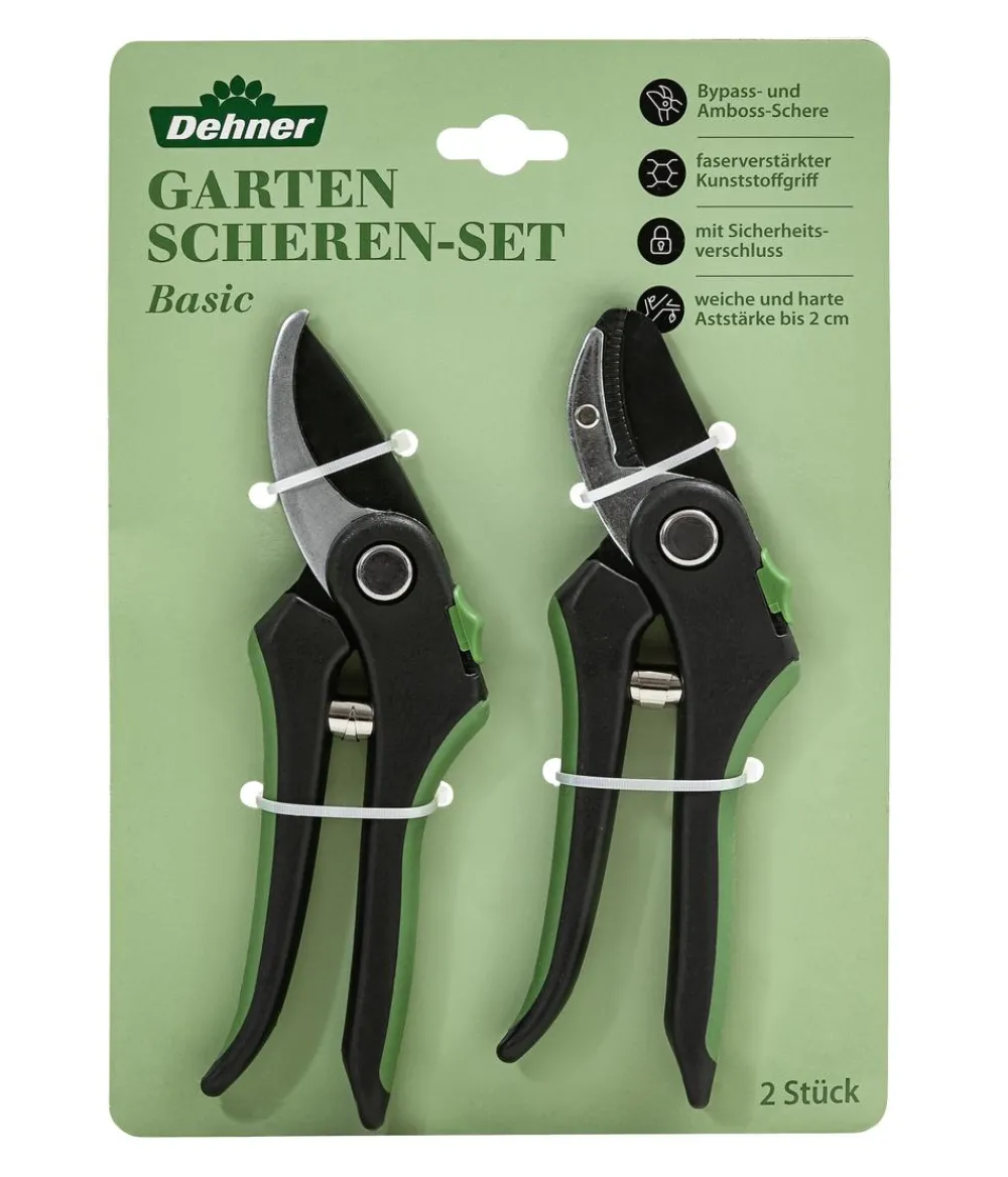 Dehner Gartenscheren-Set Basic, ca. B16,5/H22,5/T3 cm, 2-teilig Best