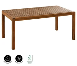 Dehner Garten-Esstische|Gartentische Holz - Gartentisch Lima, ca. B160/H75/T90 cm Braun