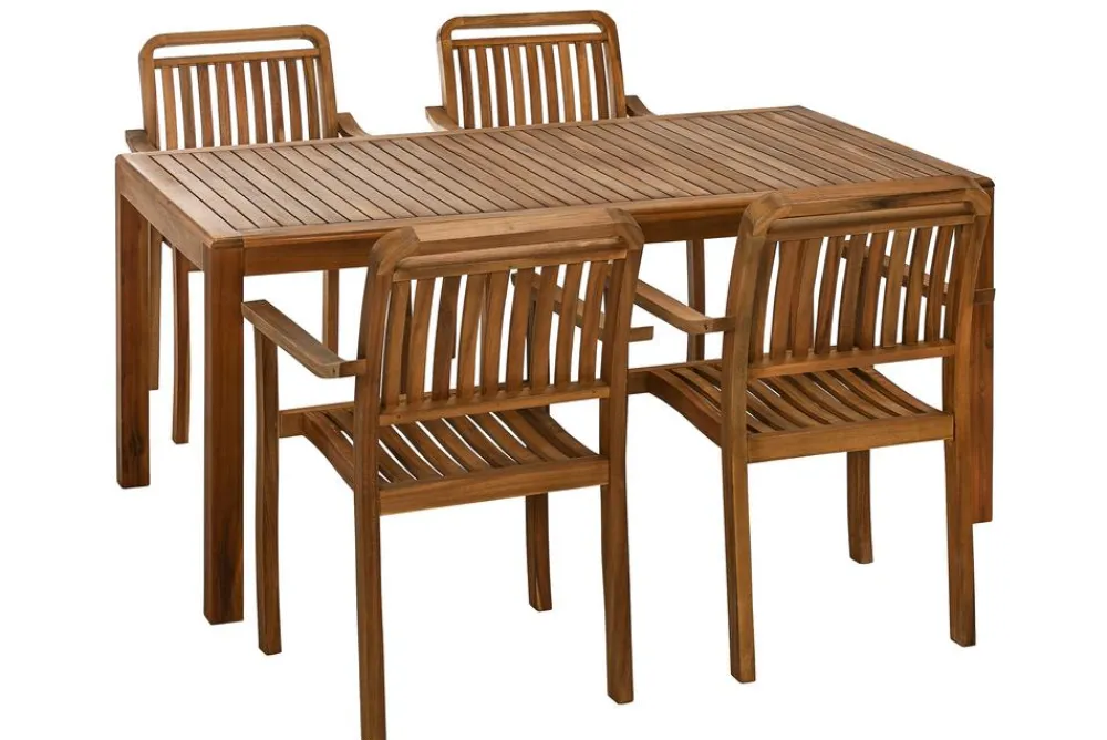 Dehner Garten-Esstische|Gartentische Holz - Gartentisch Lima, ca. B160/H75/T90 cm Braun