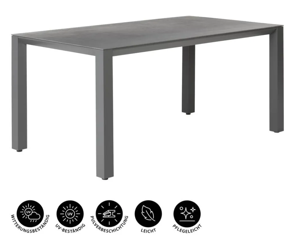 Dehner Garten-Esstische|Gartentische Aluminium > Gartentisch Palermo, ca. B160/H74/T87 cm