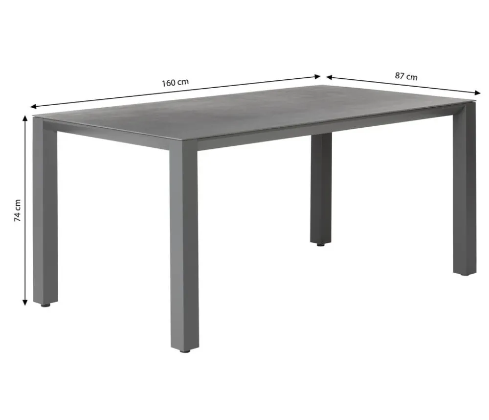 Dehner Garten-Esstische|Gartentische Aluminium > Gartentisch Palermo, ca. B160/H74/T87 cm