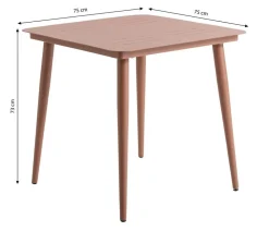 Dehner Gartentisch Paris, ca. B75/H73/T75 cm Terrakotta New
