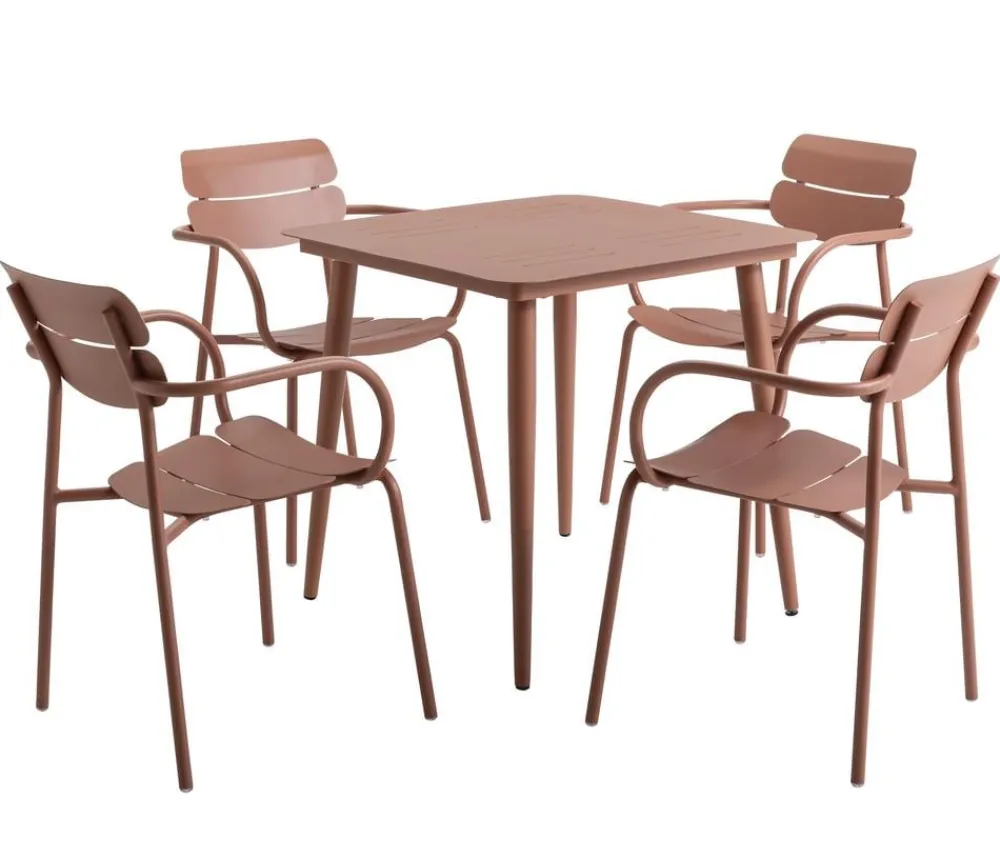 Dehner Gartentisch Paris, ca. B75/H73/T75 cm Terrakotta New