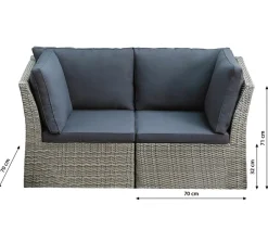 Dehner Loungemöbel|Gartenlounge-Sets - Geflecht-Lounge Rom, 4-teilig