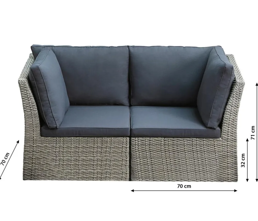 Dehner Loungemöbel|Gartenlounge-Sets - Geflecht-Lounge Rom, 4-teilig