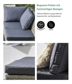 Dehner Loungemöbel|Gartenlounge-Sets - Geflecht-Lounge Rom, 4-teilig