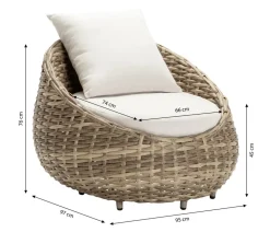 Dehner Geflechtsessel Tulum, ca. B95/H76/T97 cm Online