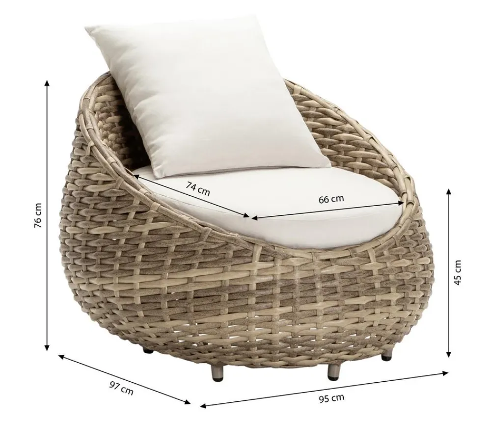Dehner Geflechtsessel Tulum, ca. B95/H76/T97 cm Online