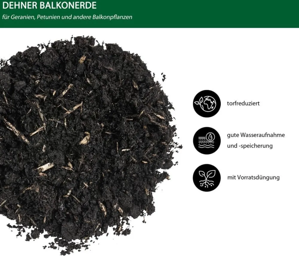 Dehner Blumenerde - Geranien- & Balkonerde, 57 x 40 Liter