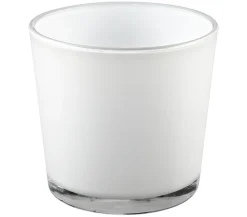 Dehner Glas-Übertopf Conner, konisch Weiß Best