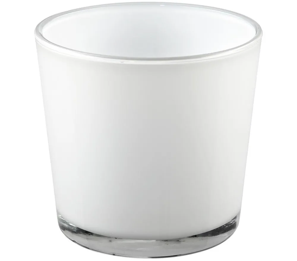 Dehner Glas-Übertopf Conner, konisch Weiß Best