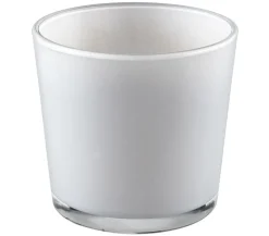Dehner Glas-Übertopf Conner, konisch Hellgrau New