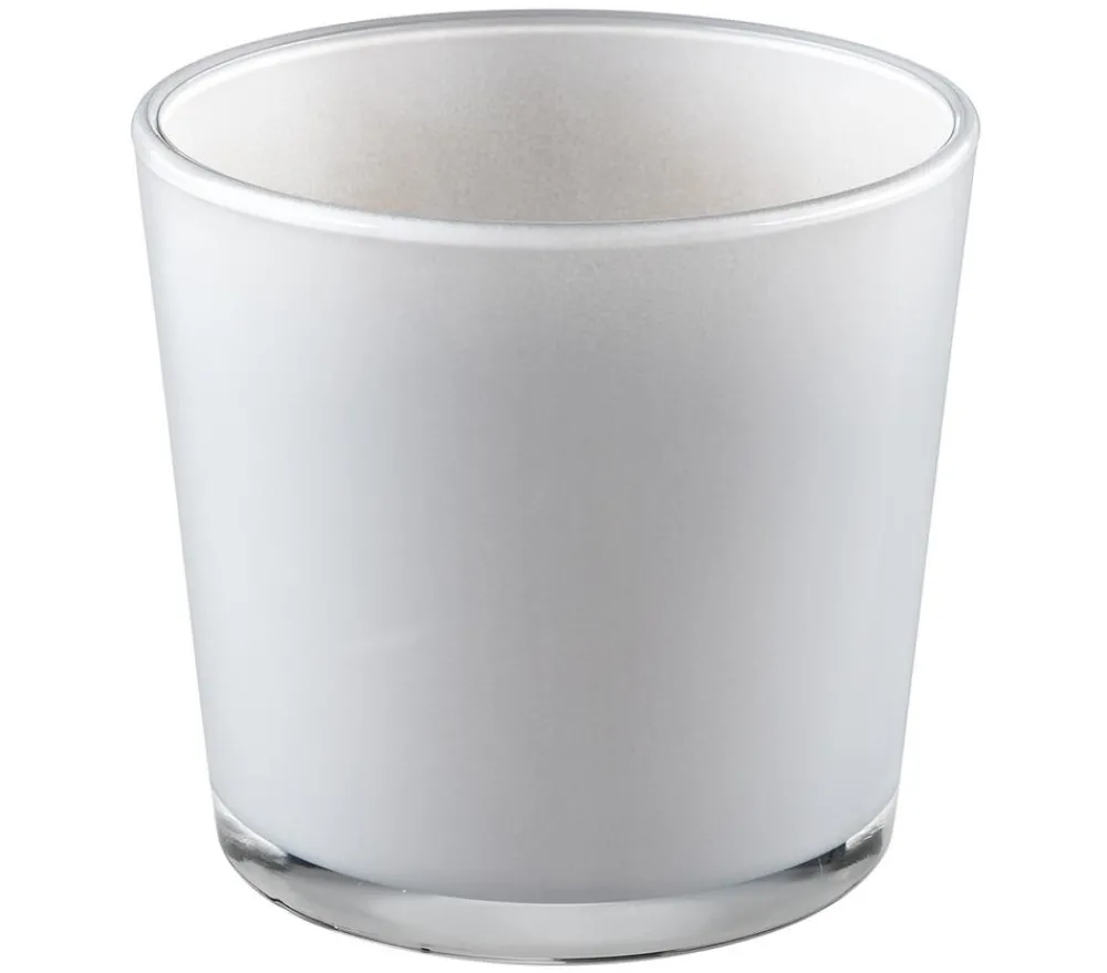 Dehner Glas-Übertopf Conner, konisch Hellgrau New