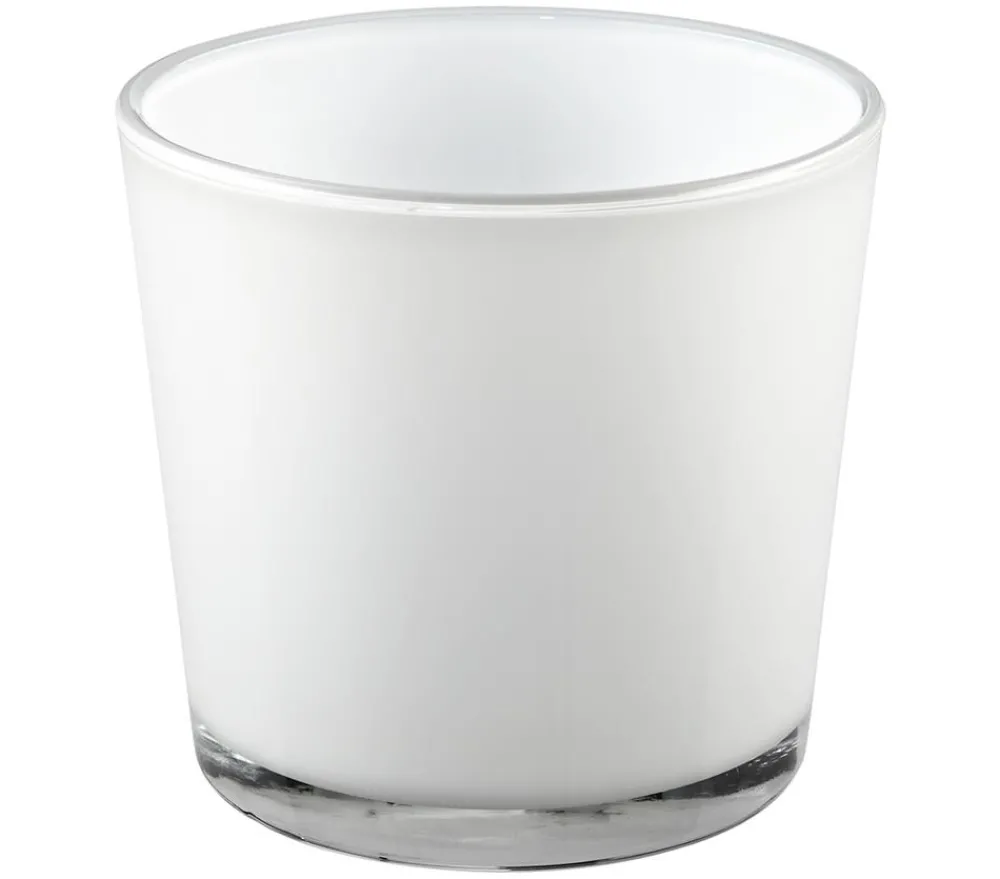 Dehner Blumentöpfe & Übertöpfe - Glas-Übertopf Conner, konisch Weiß