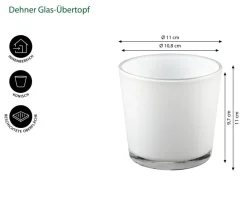 Dehner Blumentöpfe & Übertöpfe - Glas-Übertopf Conner, konisch Weiß